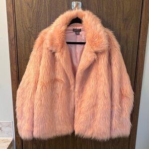 Sans Souci Peach Faux Fur Jacket